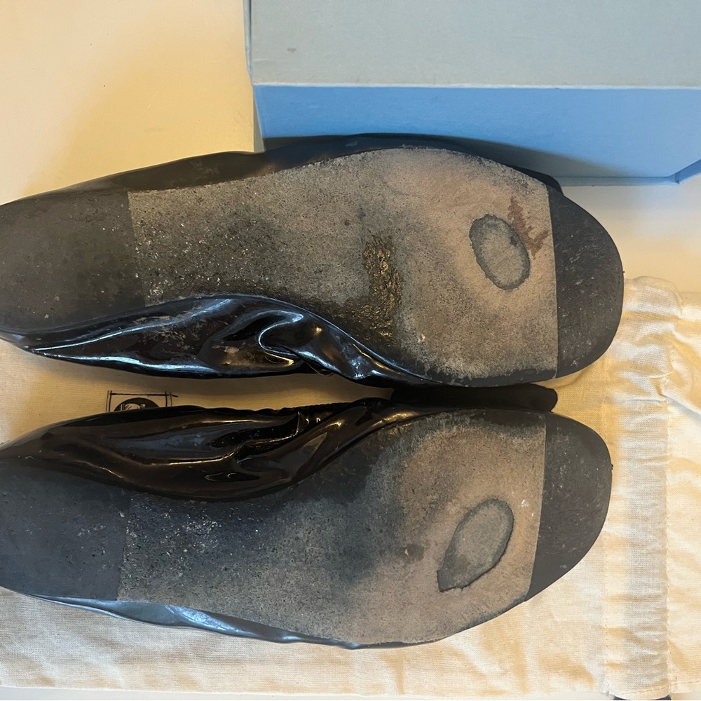 LANVIN Black Ballerina Flats with Bow sz 39.5 - Picture 3 of 8